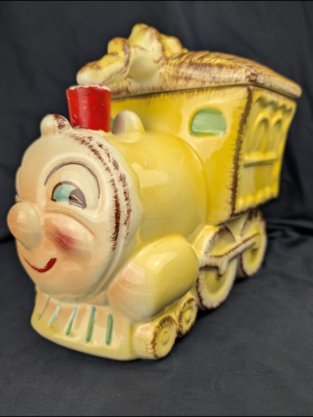 Sierra Vista Ceramics Happy Train Anthropomorphic Choo Choo Cookie Jar MCM 1950s